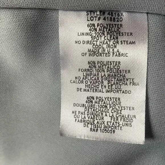 AQUA Sparkly Sleeveless A-Line Evening Gown Metallic Silver Size 10 Formal Dress - Picture 9 of 10